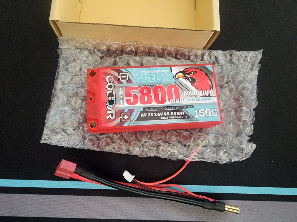 Battery 5800mah 150c  7.6v RACING  LIPO BATTERY shorty pack