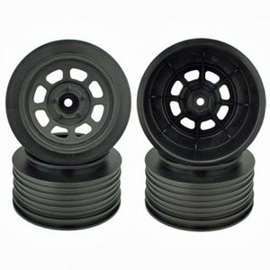 DE RACING SPEEDWAY TRAXXAS SC FRONT BLACK WHEELS FOR SC TIRES DER-DS4-FB