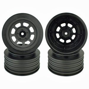 DE RACING SPEEDWAY TRAXXAS SC REAR BLACK WHEELS FOR SC TIRES DER-DS4-RB